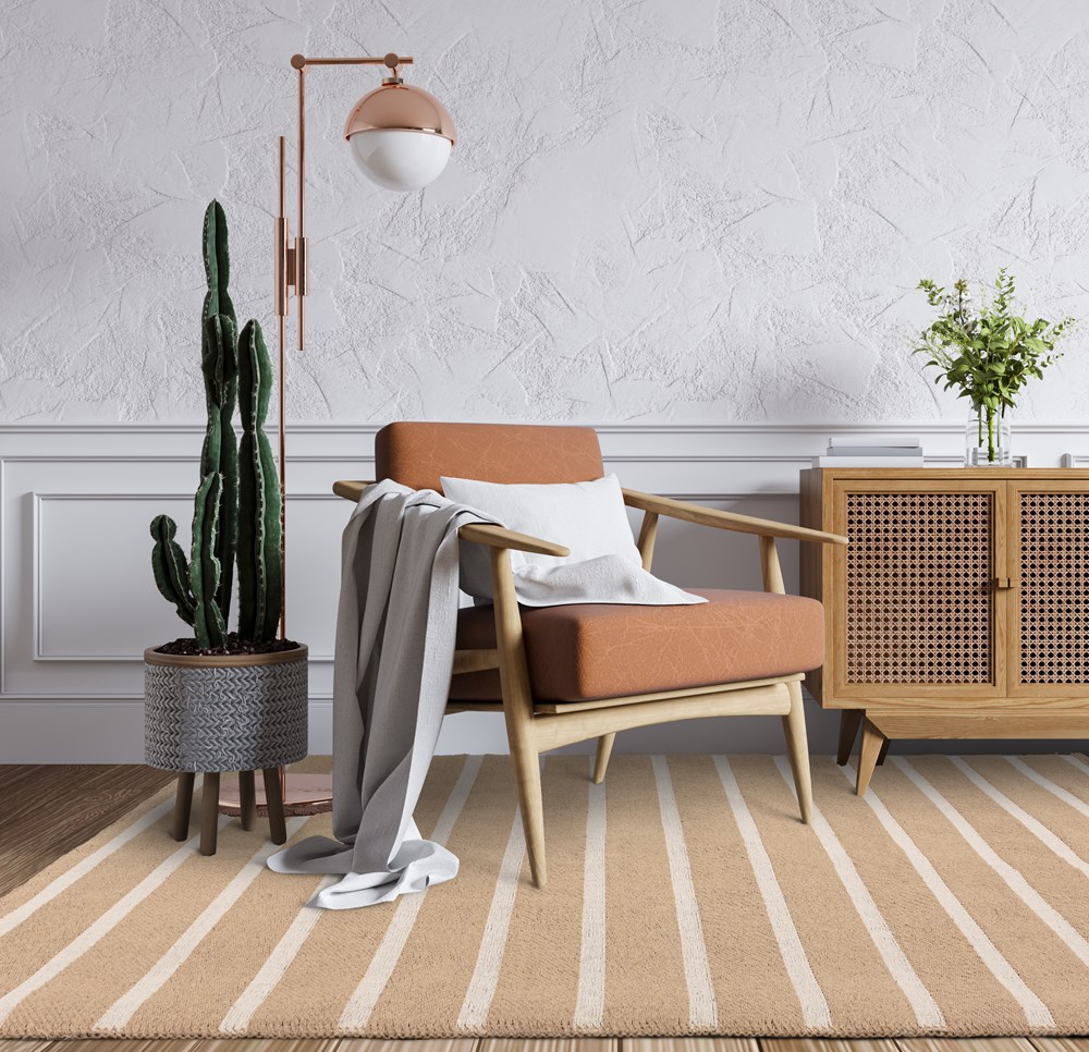 Global Stripe Flatweave Jute Rugs in Cream & Natural